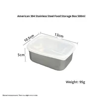 Yolecen étudiant boîte à lunch avec acier inoxydable 304 bac à légumes stockage réfrigérateur boîte de rangement de fruits couvercle en plastique couvercle