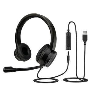 Professional Stereo Gift Call Center 3.5MM USB Wired call centr headset with mic gaming headsets with mic 3.5