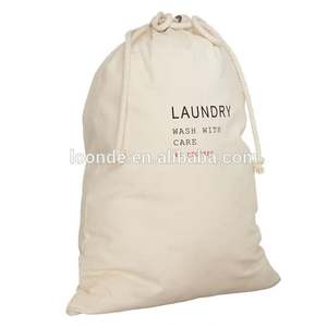 100% Cotton Foldable <b>Laundry</b> Storage Travel <b>Bag</b> Customizable Size with <b>Drawstring</b> for Home Use Featuring Custom Logo - Product Image 4