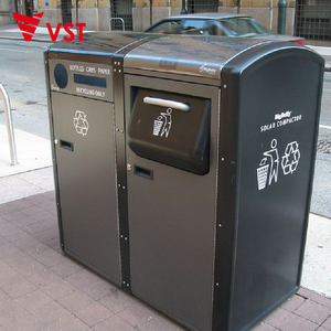 Poubelle d'extérieur VST grande poubelle en métal en acier inoxydable poubelle d'intérieur immeuble de bureaux hôtel - Product Image 6