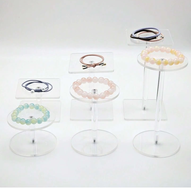 Transparent Acrylic Display Rack Riser Jewelry Watches Square Pedestal Stand Cupcake Perfume Display Shelves