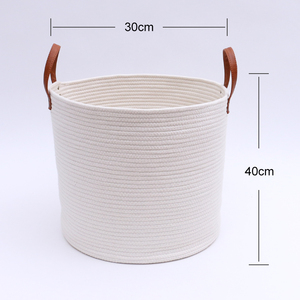 Haute Qualité Coton Corde Grande Capacité Grande Taille Peut Être Adapté Aux Besoins Du Client Logo Panier de Corde de Coton - Product Image 2
