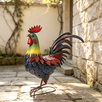 Statue de coq en fer de style campagnard pour décoration extérieure, jardin, pelouse, art paysager