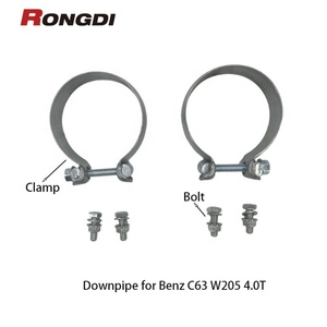 Rongdi 304 SS 1.5มม. ท่อลงแข่งหนาสำหรับ Mercedes-Benz C63S C63 W205 AMG M177 4.0T พร้อมเกราะป้องกันความร้อน - Product Image 2