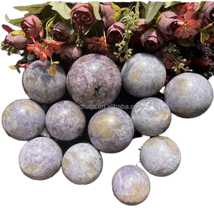 Esfera de Turmalina Rosa Natural, Cuarzo Lepidolita, Esfera de Símbiosis de Cristal para Sanación, Cristal Amable, Feng Shui, Amor Pulido - Product Image 1