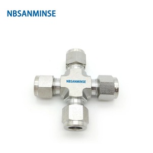ข้อต่อสแตนเลสสตีล NBSANMINSE แบบสี่ทาง 316 ข้อต่อแบบอัดแรงดันสูงสำหรับระบบนิวเมติก - Product Image 4
