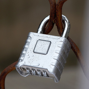 Combination <b>Pad</b> <b>Lock</b> Zinc Alloy Rectangular 7mm Shackle IP65 Waterproof For Warehouse Gate Courtyard Gate - Product Image 1