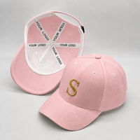 Casquette de baseball rose de haute qualité, logo brodé, six panneaux, coton, sangle réglable, chapeau personnalisé, fournisseur OEM