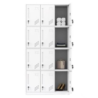 Armoire en acier moderne, casier de rangement polyvalent en métal avec serrure à clé, conception démontable pour la maison, l'appartement, l'école, l'hôtel, la salle de bain