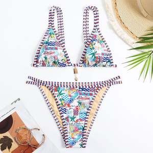 Nuevo Bikini de Dos Piezas con Aros, Push-Up, Espalda Descubierta, Color Sólido, con Tanga, de Secado Rápido - Product Image 5