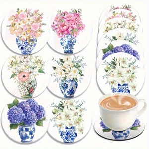 Blue White Wooden Art <b>Table</b> <b>Mats</b> Eco-Friendly Customized Color Durable for Kitchen Living Room Patio Decor Perfect Mother's Day - Product Image 1