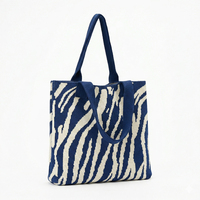 Trendige Zebra-Print Strick-Tragetasche mit individuellem Logo für Damen Ästhetische Gestrickte Schultertasche mit niedrigem Mindestbestellwert