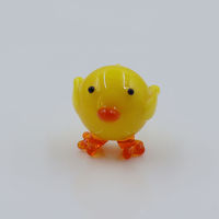 Figurines d'animaux miniatures artisanales en verre de Murano soufflé à la main - Poulet, Oie, Décoration de ferme, Petite œuvre d'art en verre