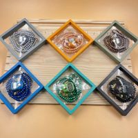 Compteur de Prière Numérique à Doigt avec Boîte Perles de Prière Rosaire Musulman Cadeau Islamique Religieux en Verre pour l'Aïd