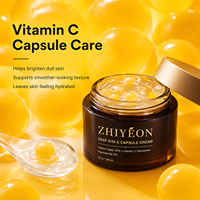 Crème Visage Hydratante Effet Bonne Mine Texture Gel Anti-Rides Éclat Profond Raffermissant Vitamine C Capsules Dorées Marque Blanche