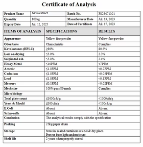 Toptan toplu 70% Kava Kava kök ekstresi tozu Kavalactones Kava özü - Product Image 4