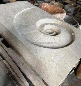 Lavabo colgante de mármol con forma de caracol para pared de baño, encimera, tocador - Product Image 5