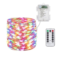 Guirnalda de Luces de Alambre de Cobre con Control Remoto a Batería, 8 Modos, Temporizador, Impermeable, 50 LED, 100 LED, 200 LED, Logotipo Personalizado OEM al por Mayor