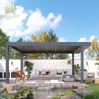 Pergola bioclimatique à toit à lames orientables électriques, imperméable, avec télécommande, pour terrasse extérieure, abri solaire