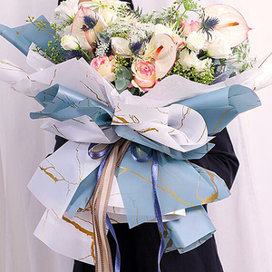 Hengcool-Papel <span class=keywords><strong>de</strong></span> envoltura <span class=keywords><strong>de</strong></span> flores <span class=keywords><strong>de</strong></span> mármol dorado, 58x58cm - Product Image 2