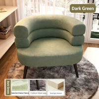 Fauteuil lounge à dossier rembourré en fourrure d'agneau avec pieds en métal, best-seller, idéal pour les coiffeuses, les salons ou les halls d'hôtel