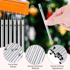 Tubes de carillon éolien en aluminium personnalisables, tiges rondes pour la décoration de jardin extérieur DIY, cloches éoliennes en métal - Product Image 2