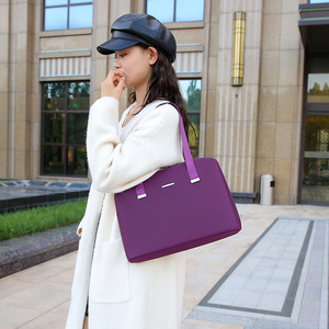 Sac à ordinateur portable imperméable, mallette à roulettes, pochette avec fermeture éclair, grande capacité, sac à main tendance pour femme, mallette en cuir - Product Image 5