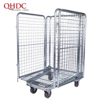 Chariot de stockage en fil métallique à faible hauteur, 5 niveaux, en acier, revêtement poudré, pour usines et entrepôts, usage intensif