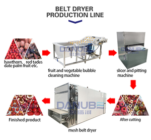 Ligne de production professionnelle pour le nettoyage, la découpe et le séchage des aubépines avec bande transporteuse en maille, machine de déshydratation des aubépines - Product Image 3
