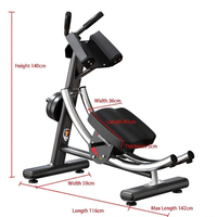 FRS AB Coaster Abdominal Crunch Rolling Machine, Appareil de musculation abdominale commercial, Équipement de gym multifonction pliable en acier