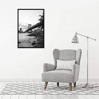 Vente chaude moderne noir Plexi-verre bois cadre Photo 24x36 grand pour la maison tenture murale haute qualité affiche cadre Photo