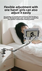 Soporte Metálico Plegable Giratorio de Dos Niveles para Teléfono, Soporte de Escritorio para Ver Programas Acostado, Uso en Dormitorio, Juegos en la Cama - Product Image 5