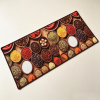 Tapis de cuisine antidérapant à imprimé géométrique, résistant à l'huile, sans formaldéhyde, lavable, en polyester, à poils ras, pour la cuisine