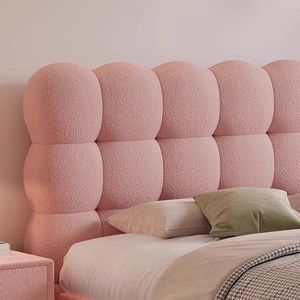 Kinderbed <span class=keywords><strong>Cream</strong></span> - Meisjes Bubble Princess Modern Minimalistisch Zacht Matras Enkelbed Lamvel Effen Puff Stof Bed - Product Image 3