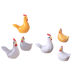 Ornements miniatures caoh, coqs et poules animaux en 3D, porte-clés DIY, accessoires de bijoux en résine, sac surprise - Product Image 5