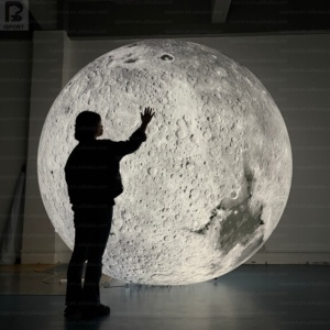 Ballon lunaire géant gonflable en PVC hermétique de 2m, 3m, 4m, modèle personnalisé de la Lune avec LED, inspiré des neuf planètes - Product Image 1