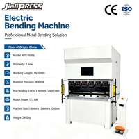 Prensa Plegadora CNC Eléctrica de 40 Toneladas y 1600 mm, Doble Servo, Bajo Consumo, con Cortina de Luz para Acero al Carbono