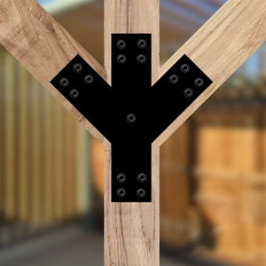 Soporte <span class=keywords><strong>de</strong></span> hierro y acero para pérgola exterior, placa <span class=keywords><strong>en</strong></span> T para techo <span class=keywords><strong>de</strong></span> porche delantero, <span class=keywords><strong>kit</strong></span> <span class=keywords><strong>de</strong></span> soportes 4x4, negro, moderno, impermeable - Product Image 6