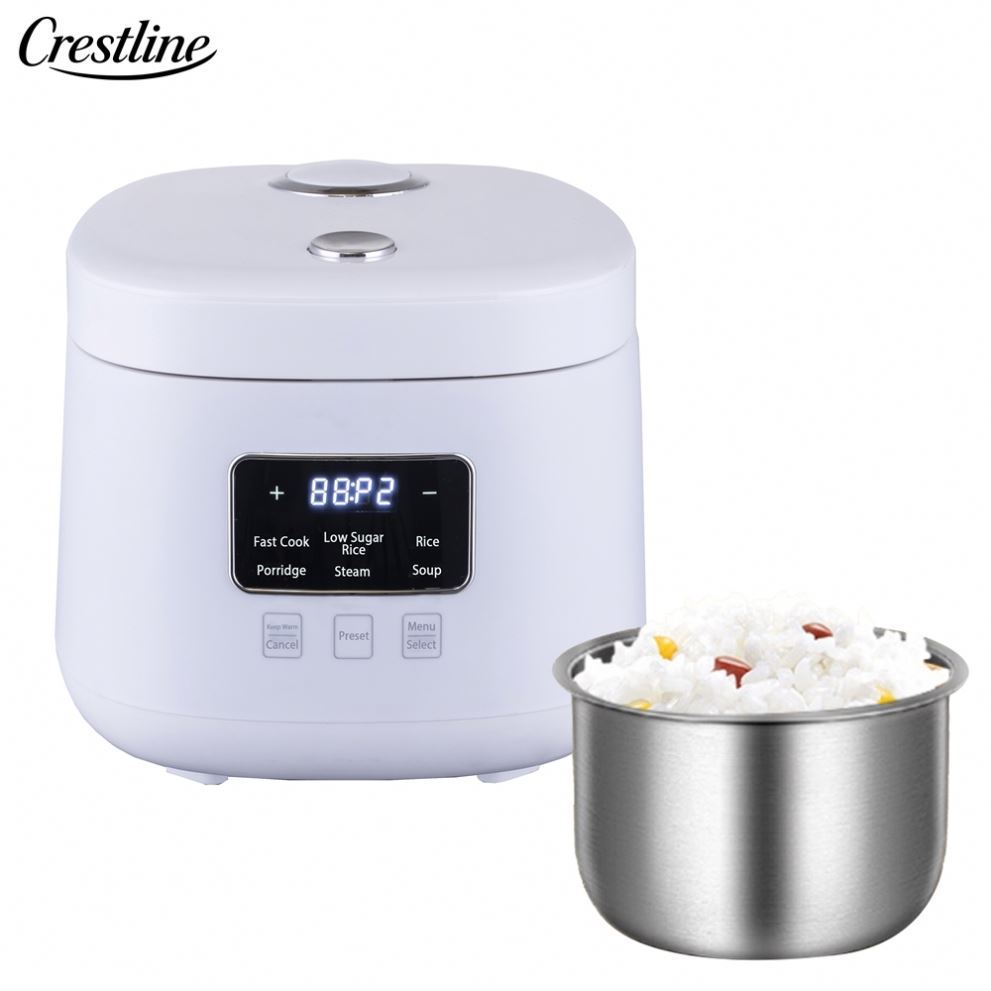 Hot Sale 2L Portable Stainless Steel Electric Rice Cooker Smart Mini Multicooker with Inner Pot Small Kitchen Appliances