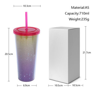 2026 Luxury Iridescent Sequin Glitter Straw <b>Cup</b> Wholesale Custom Logo Double Wall <b>Reusable</b> Plastic Tumbler Holographic Water Bot - Product Image 5