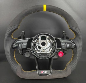 Volante Sportivo RS in Alcantara e Pelle Traforata con Cuciture e Indicatore Superiore Compatibile con <span class=keywords><strong>Audi</strong></span> A3/A4/A5/A6/A7/RS3/RS4/RS5/<span class=keywords><strong>RS6</strong></span>/RS7/R8 - Product Image 4