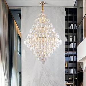 Lampadario di Cristallo Moderno per Lobby di Hotel, Nuovo <span class=keywords><strong>Design</strong></span> per <span class=keywords><strong>Soggiorno</strong></span>, Villa, Scala, Soffitto Alto, Lussuosa Lampada a Sospensione - Product Image 5