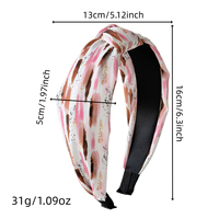 Serre-tête noué imprimé léopard rose, antidérapant, à bord large, accessoire capillaire quotidien tendance pour femmes et filles