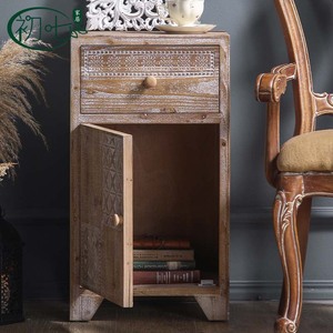 Moroccan Style Solid Wood Carved Storage Cabinet With Drawer And Door Living Room Cabinet Entryway Decorative <b>Sideboard</b> - Product Image 3