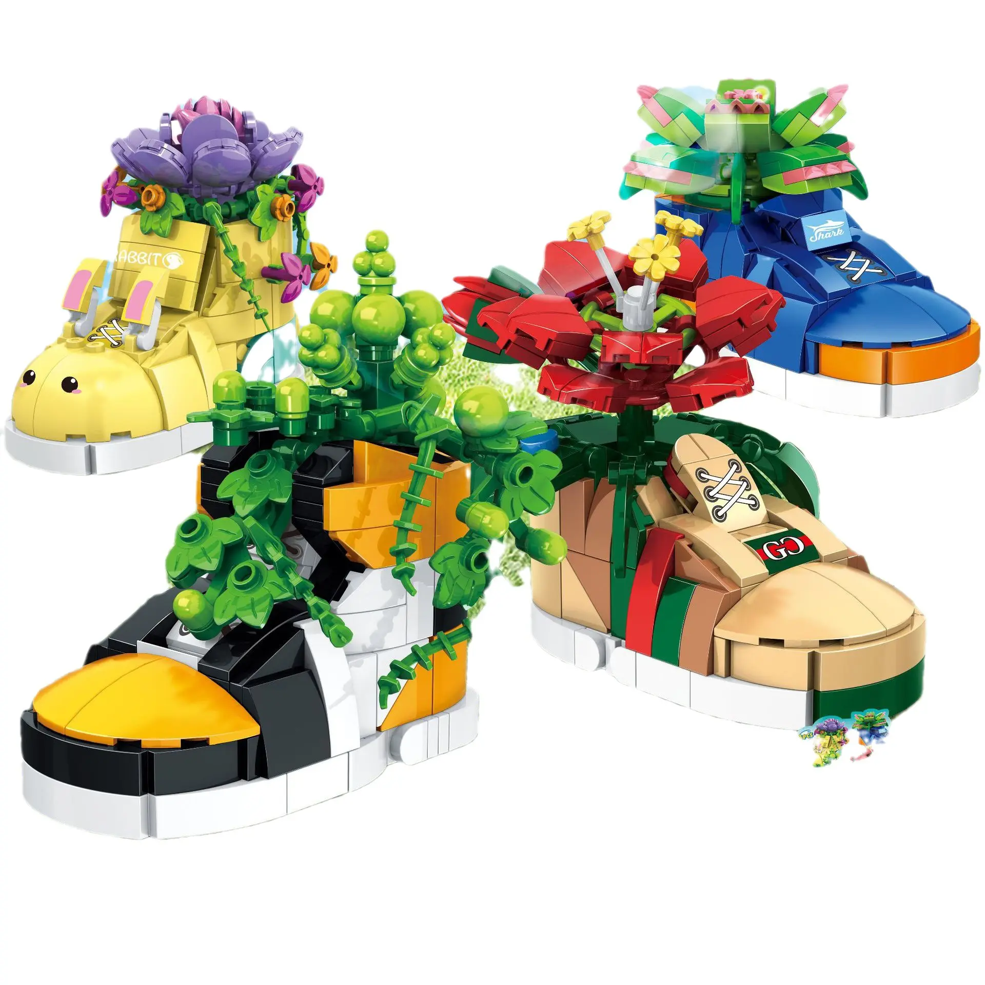Jouets éducatifs pour enfants ornements de bureau cadeau simulation chaussures modèle blocs de construction modèle d'assemblage