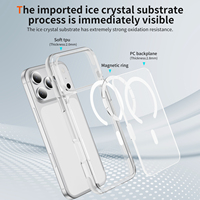 Casing Anti Gores TPU+PC Transparan dengan Pengisian Daya Nirkabel Magnetik untuk iPhone 17 Pro Max Air 16 15 14 13 12 Pelindung Ponsel Tahan Banting