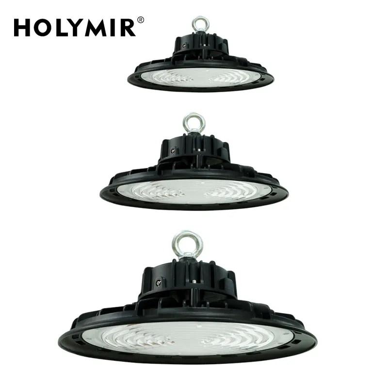 HOLYMIR illuminazione a led industriale 100w 150w 200w 240w HYPERLITE UFO high bay cover led high bay light