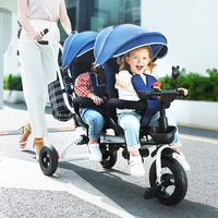 Vente de gros Poussette jumelle pour bébé 1-5 ans Tricycle à double siège pour enfants avec fonction de direction pour enfants