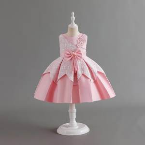 Robe de princesse en satin pour bébés filles, avec fleurs, pour baptême, fête de Noël, <span class=keywords><strong>costume</strong></span> pour bébé de 1 an, anniversaire, baptême - Product Image 4