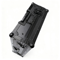 Flight Case à cadre en aluminium de taille/couleur personnalisée avec plate-forme pour ordinateur portable et espaces de rack 2U étui tout-terrain en mousse prédécoupée